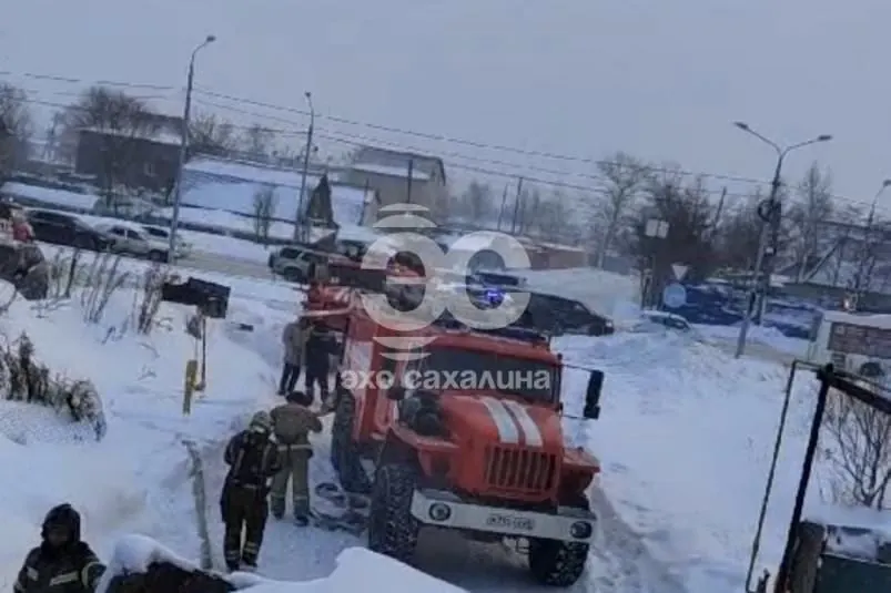 пожар в Южно-Сахалинске 17 января