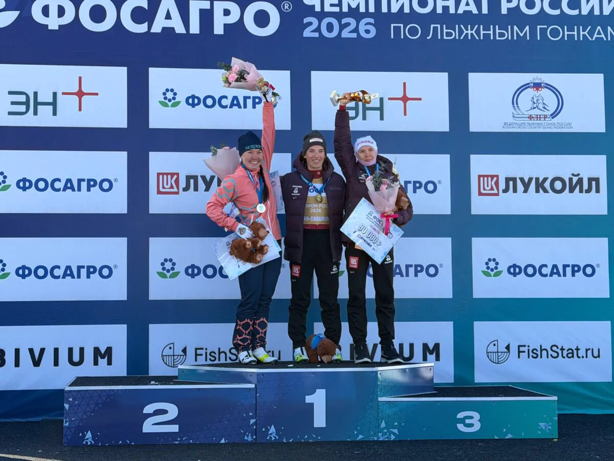 Победительницы чемпионата России по лыжным гонкам