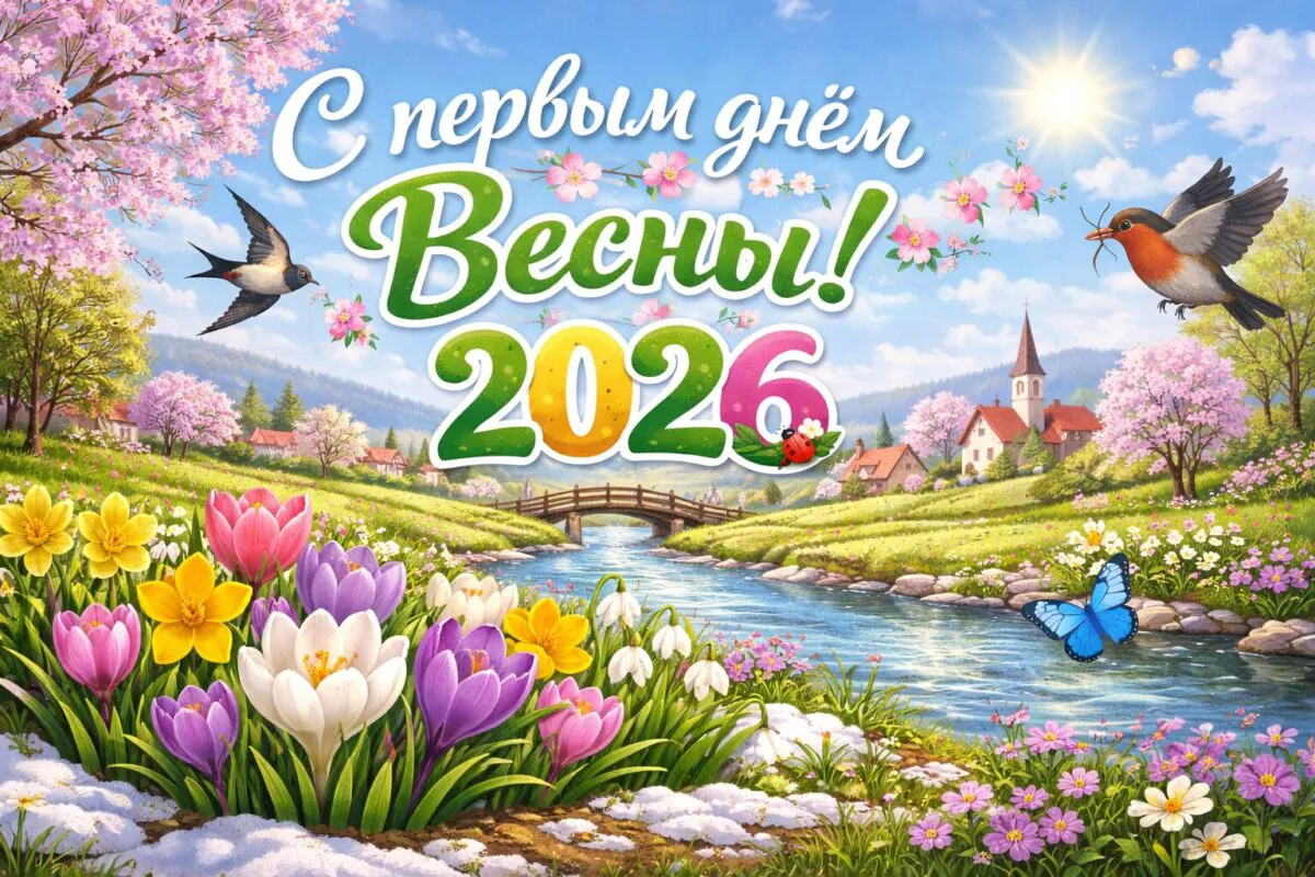 С первым днем весны - 1 марта 2026: красивые открытки и картинки