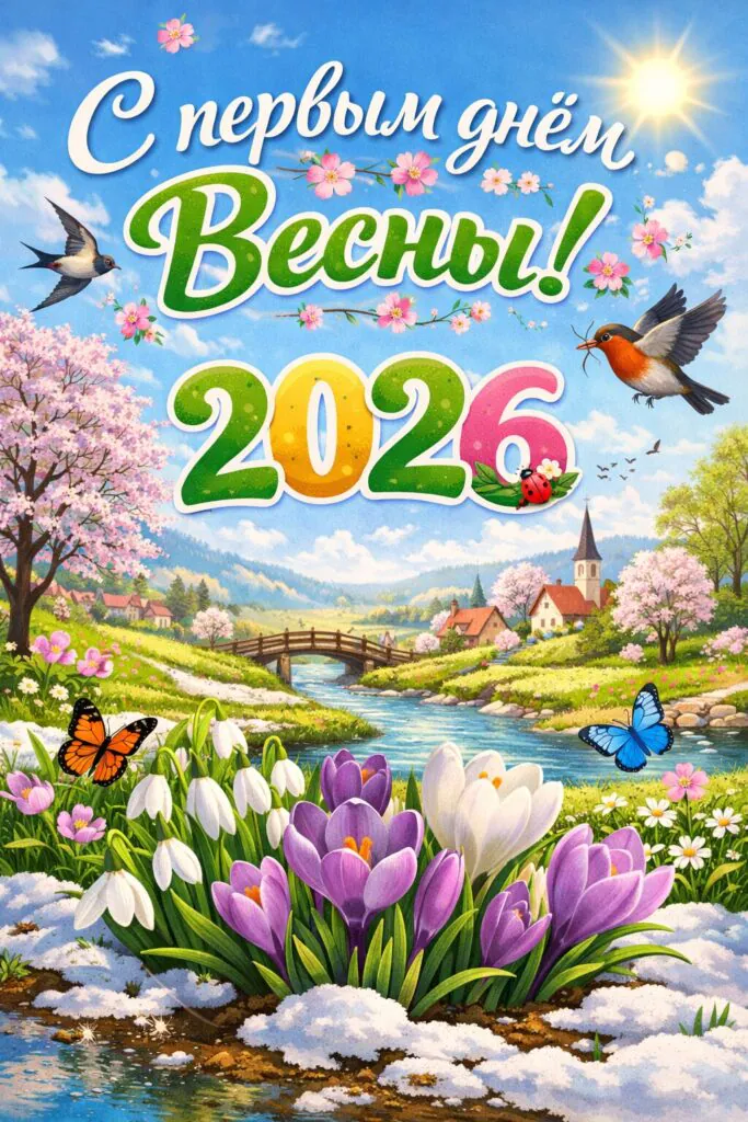 С первым днем весны - 1 марта 2026: красивые открытки и картинки