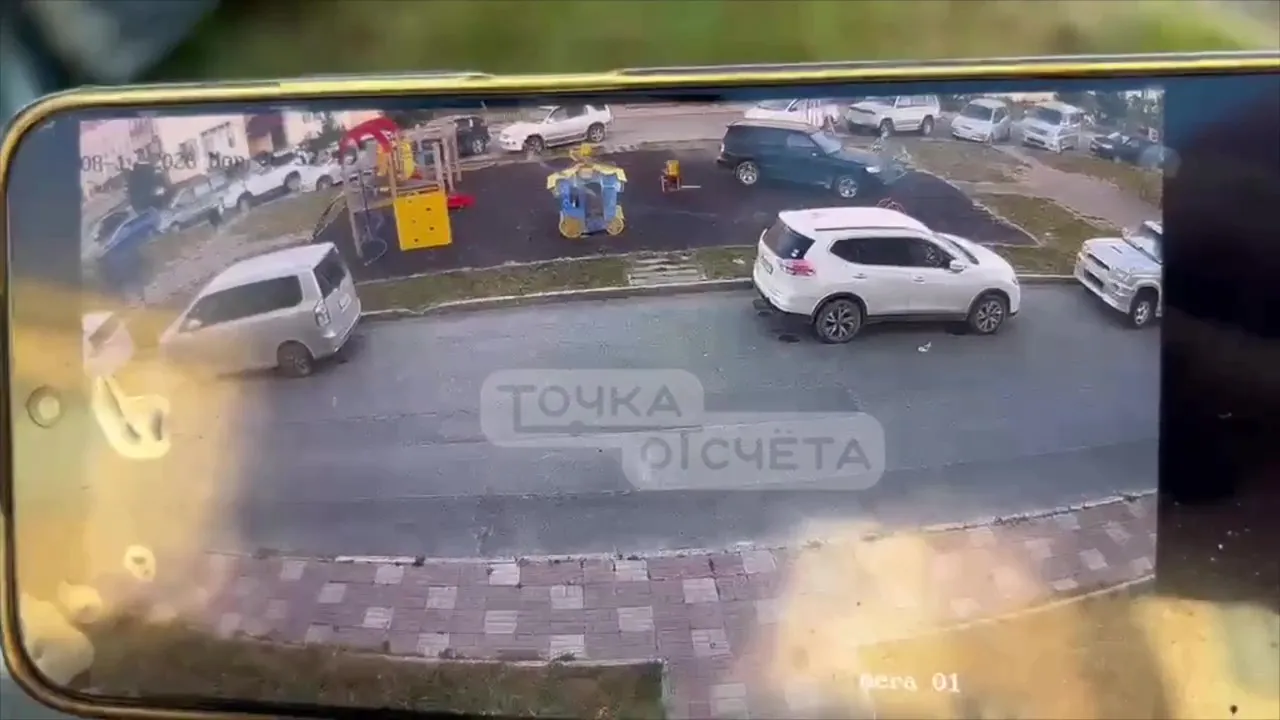 Subaru Forester без водителя снес карусели во дворе Южно-Сахалинска — видео
