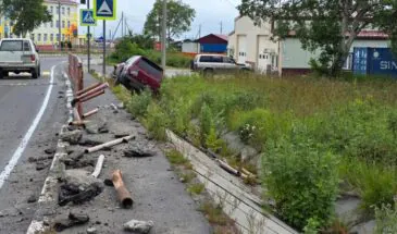 На Курилах водитель внедорожника съехал с дороги и скрылся с места ДТП