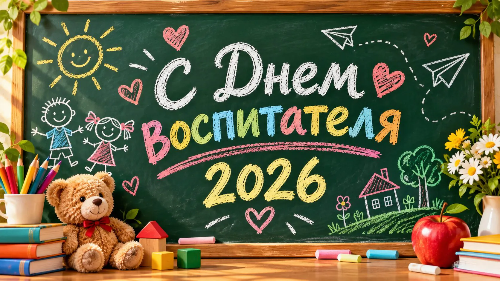 Открытки с Днем воспитателя 2026: красивые картинки и теплые поздравления на 27 сентября