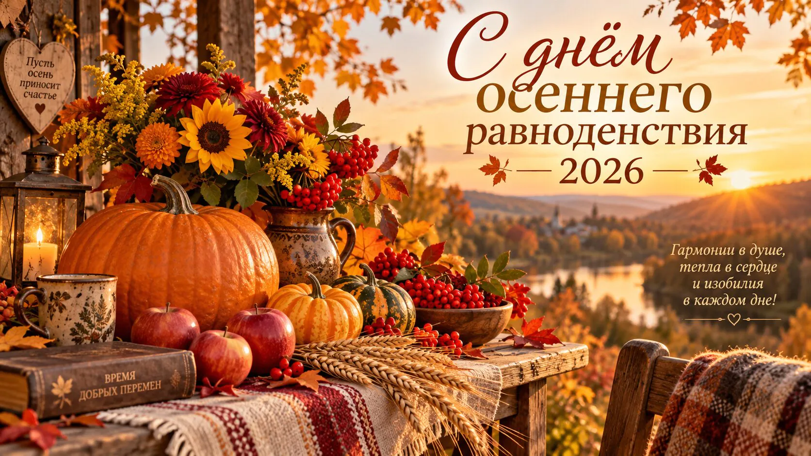Красивые открытки на день осеннего равноденствия 2026