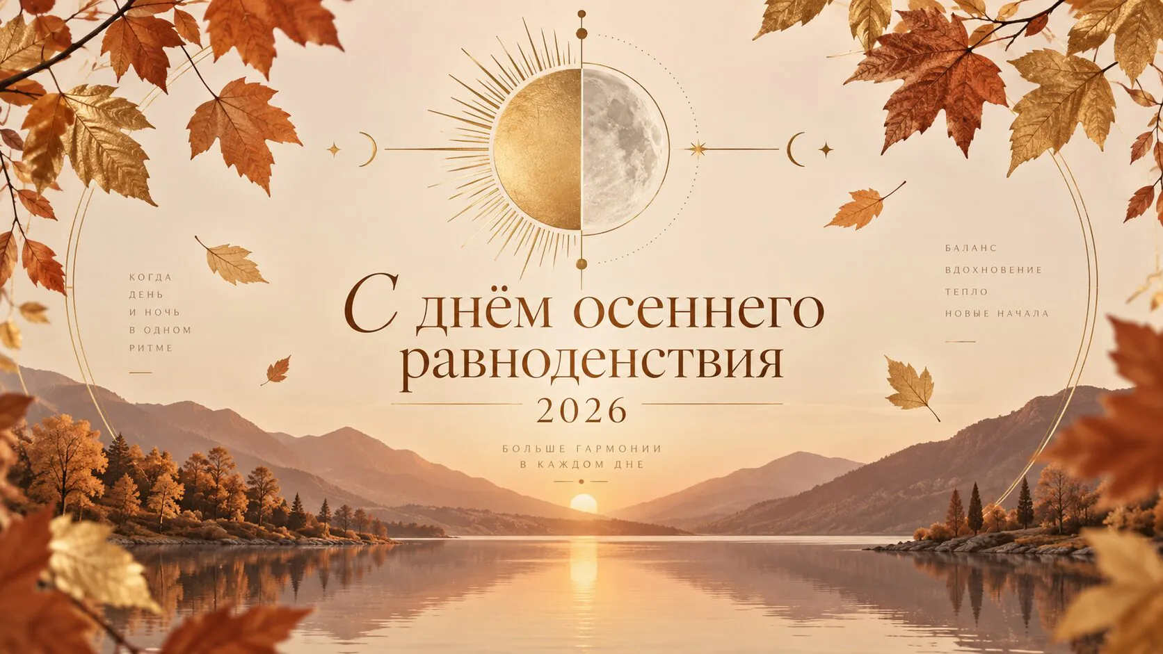 Красивые открытки на день осеннего равноденствия 2026