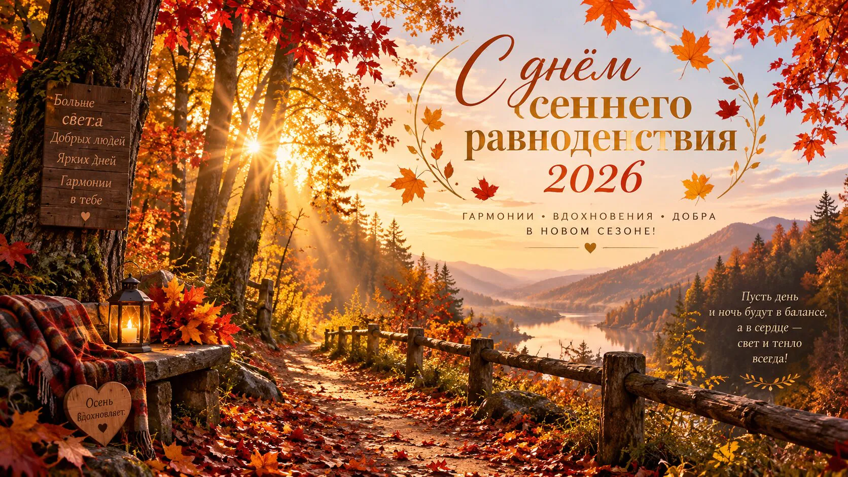 Красивые открытки на день осеннего равноденствия 2026