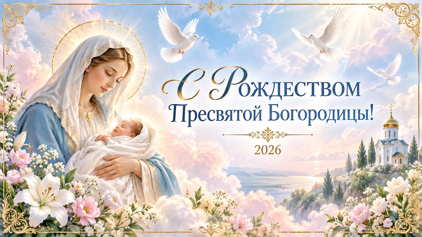 Картинки и открытки с Рождеством Пресвятой Богородицы 2026