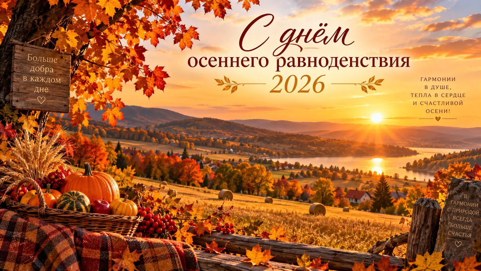 Красивые открытки на день осеннего равноденствия 2026